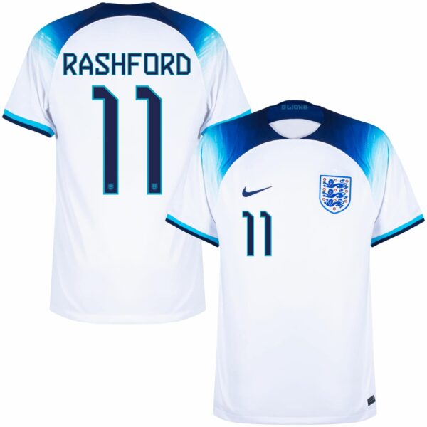 MAILLOT ANGLETERRE DOMICILE COUPE DU MONDE 2022 RASHFORD