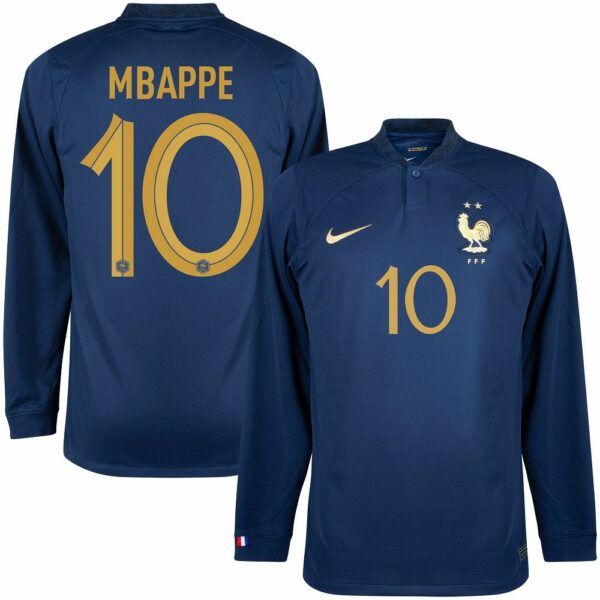 MAILLOT EQUIPE DE FRANCE DOMICILE 2023 2024 MBAPPE MANCHES LONGUES