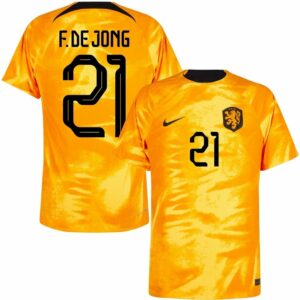 MAILLOT PAYS BAS DOMICILE COUPE DU MONDE 2022 F. DE JONG