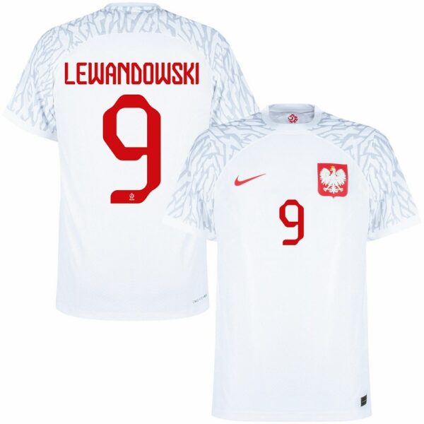 MAILLOT POLOGNE DOMICILE COUPE DU MONDE 2022 LEWANDOWSKI