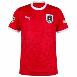 Maillot Autriche Domicile Badges Euro 2024