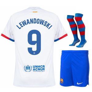 Maillot Kit Enfant Barca 2023 2024 Exterieur Lewandowski