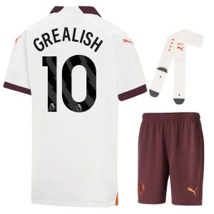 Maillot Kit Enfant Manchester City Exterieur 2023 2024 Grealish