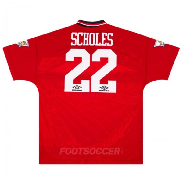 1994-96 Maillot Retro Vintage Manchester United Home Scholes