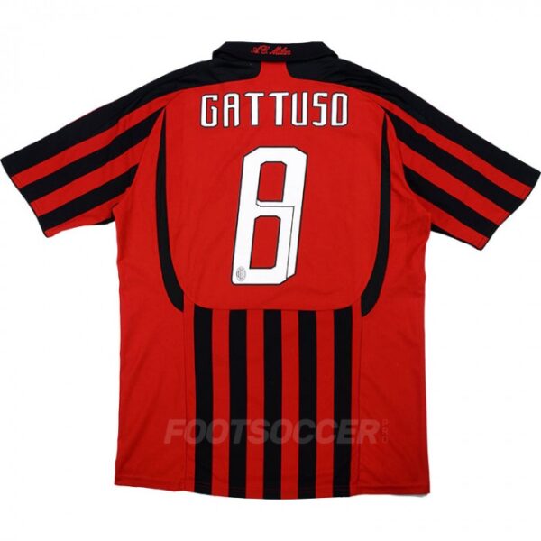 2007-08 Maillot Retro Vintage Milan AC Home GATTUSO