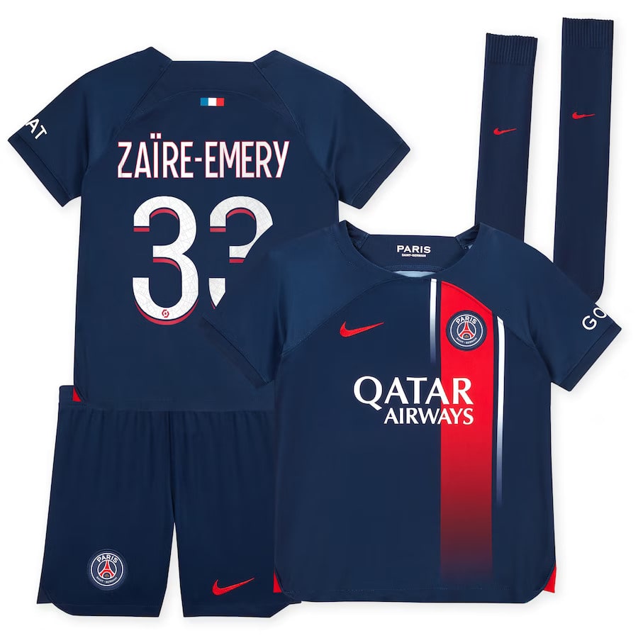 Maillot kit Enfant PSG Domicile Zaire-Emery 2023 2024