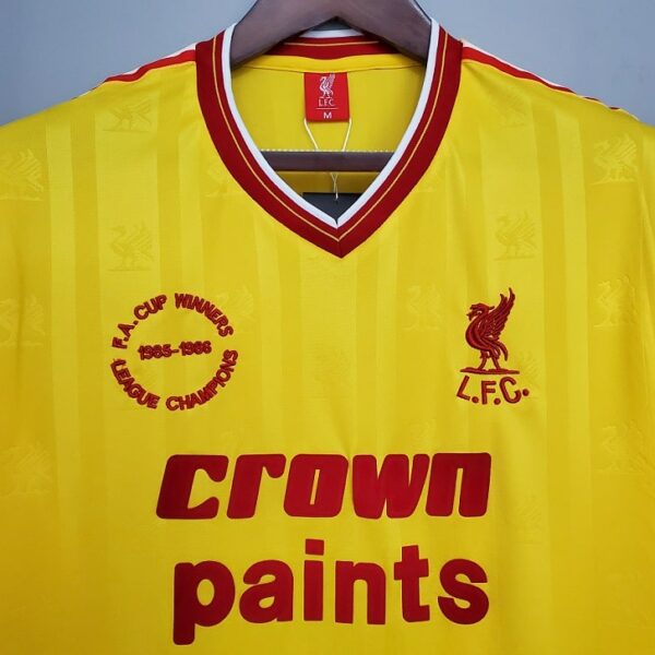 Maillot retro vintage Liverpool Exterieur Jaune 1985 1986